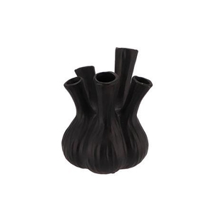 Aglio Matt Black Vase 20x25cm Nm