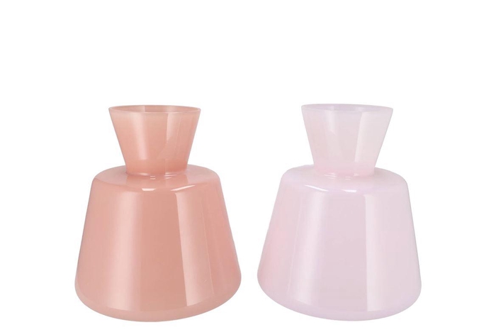 <h4>Beau Pink Cone Neck Vase Ass 25x23cm</h4>