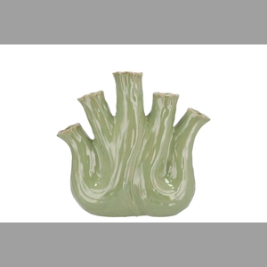 Aglio Pistache Vase Oval 25x11x24cm