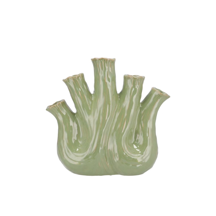 <h4>Aglio Pistache Vase Oval 25x11x24cm</h4>