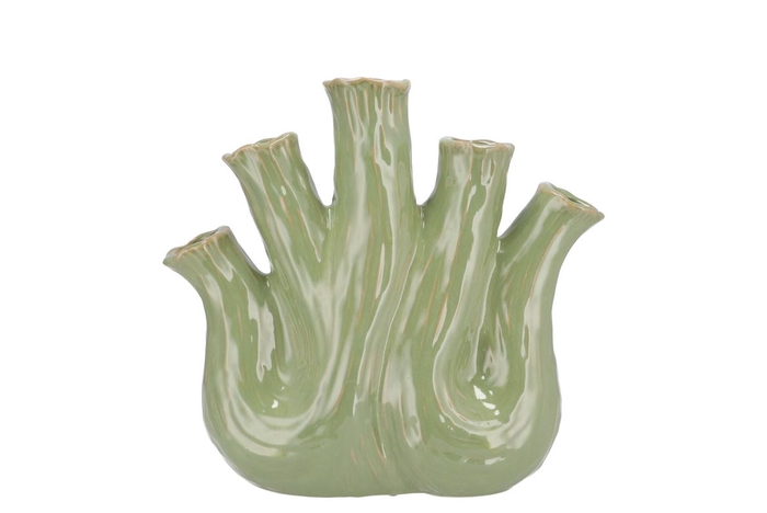 <h4>Aglio Pistache Vase Oval 25x11x24cm</h4>