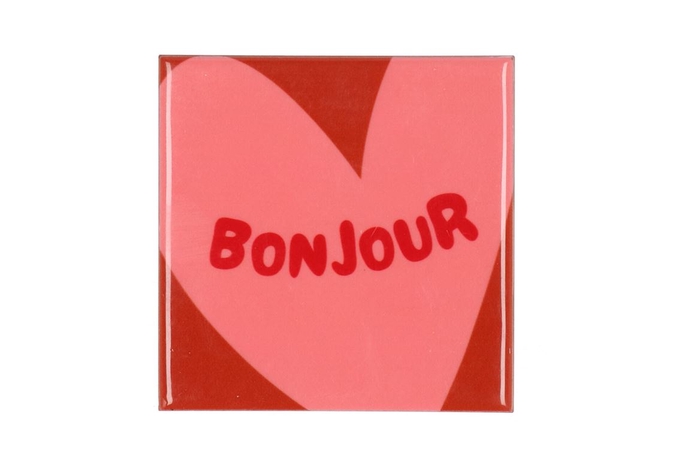 <h4>Tile Bonjour Pink 10x10x1cm</h4>