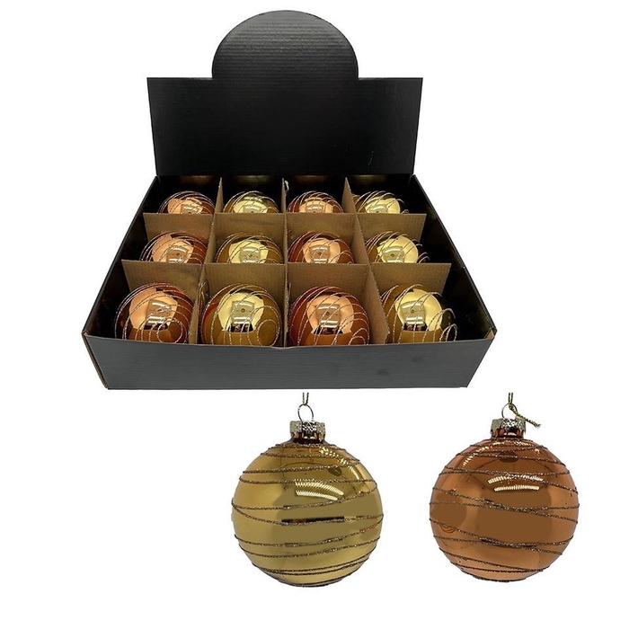 <h4>Christmas bauble Lines 80mm ass.</h4>