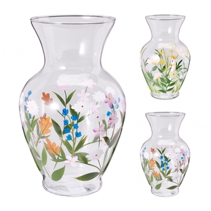 Glass vase Fleurs d12.5*20cm ass