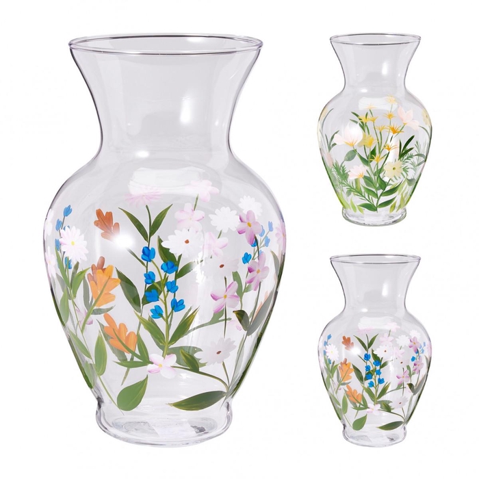<h4>Glas Vaas Fleurs d12.5*20cm ass</h4>