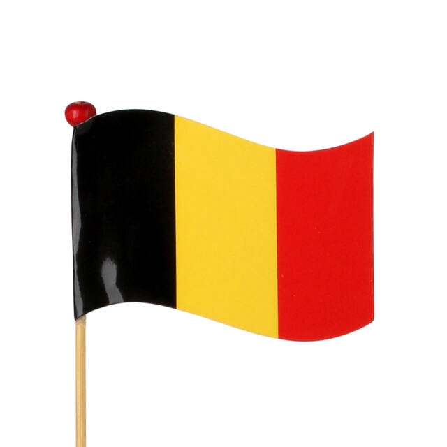 <h4>Pick Waving flag BEL 5x6,5cm+50cm stick</h4>