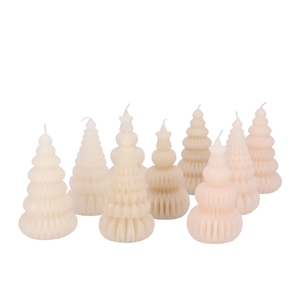 Candle Frosty Pagoda Tree Cozy Sand Mix Ass 7x14cm Ass