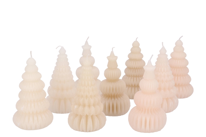 <h4>Candle Frosty Pagoda Tree Cozy Sand Mix Ass 7x14cm Ass</h4>