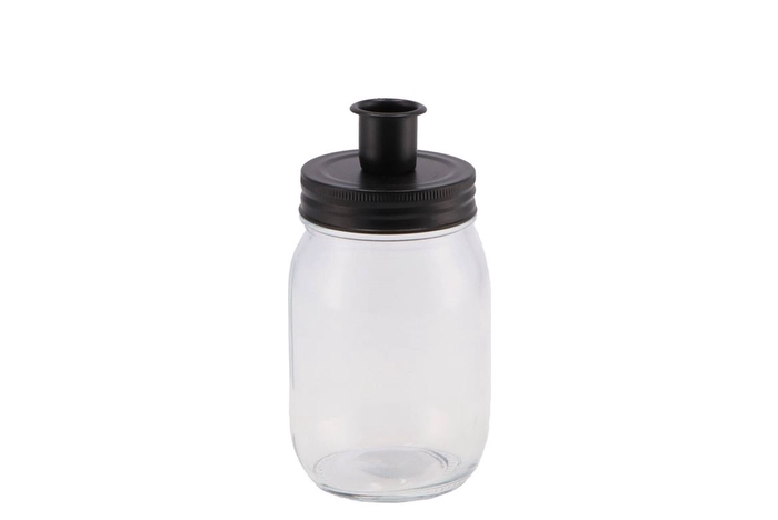 Candle Jar Black 8x13cm