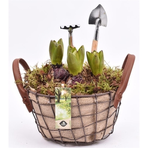 Gaasmand ovaal met jute 25x20cm