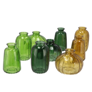 Dayah Forest Green Glass Bottle S/3 7x11cm