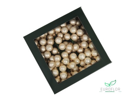 KERSTBAL GLASS 20MM ON WIRE 144PCS CHAMPAGNE COMBI