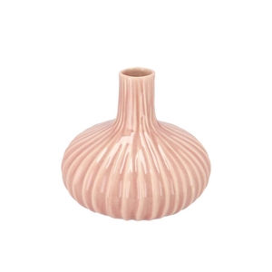 Gia Old Pink Stripe Vase Neck 21x21x19cm
