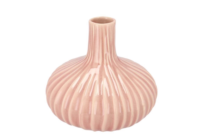 <h4>Gia Old Pink Stripe Vase Neck 21x21x19cm</h4>
