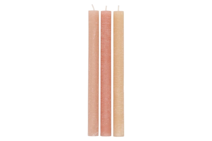 Frosty Warm Sand Mix Taper Candle 2x25cm