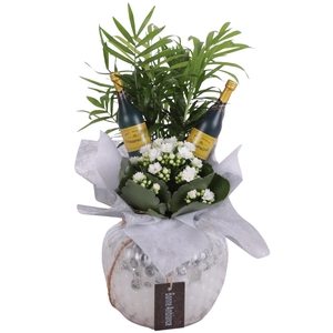 New Year Arr. Indoor Glass Round Relief Ø15cm 2PP