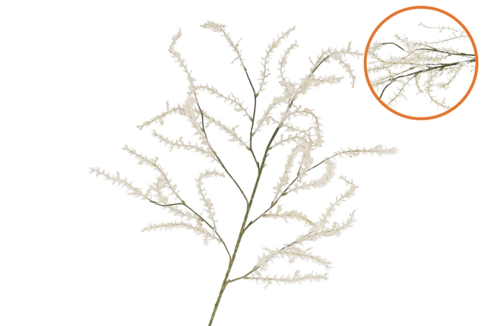 Silk Flocky Powder Flower Spray White 126cm