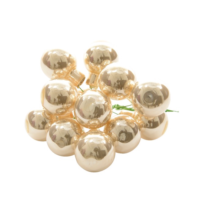 <h4>KERSTBAL GLASS 20MM ON WIRE 144PCS PEARL</h4>