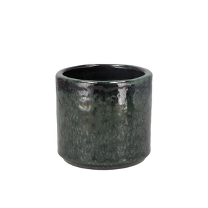 Javea Cilinder Pot Glazed Green 11x11cm
