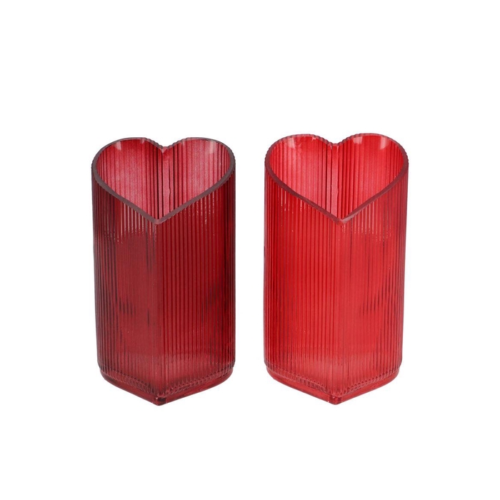 <h4>Amour Red Mix T-light Heart Rib Ass 9x8x15cm</h4>