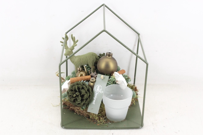 <h4>arr5 Kerst MB - Metaal huis frame green</h4>