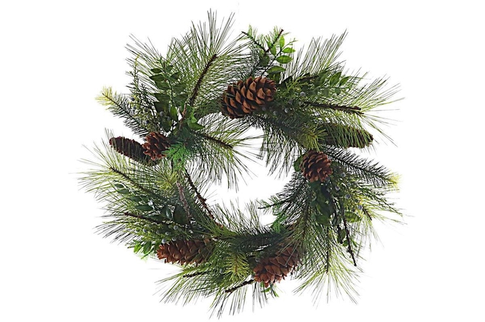 <h4>Whreath Mixed Pine Cones Twigs KR220008GRN</h4>