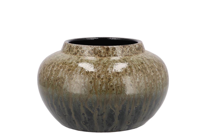 <h4>Jade Forest Green Vase Bol 23x14cm Nm</h4>