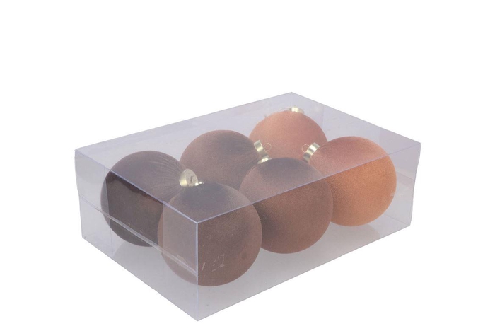 Joyful Brown X-mas Ball Velvet Ass 12cm P/6