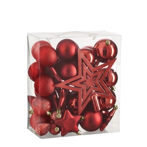 Christmas bauble Ball  80mm plastic ass. x40