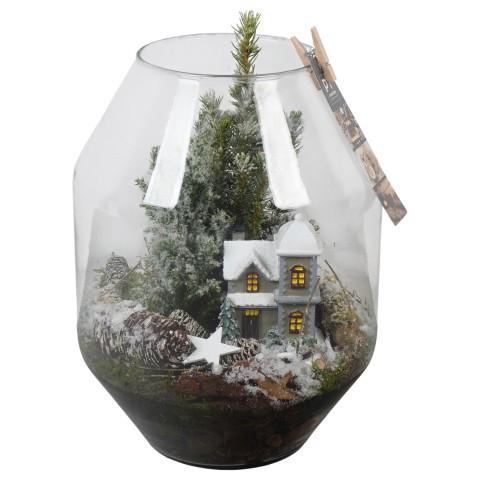 <h4>PTCWW6840 Arrangement Winter in glazen vaas</h4>