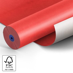 Papier: 50cm Starkraft wit 50gr Fond d.rood 400m.