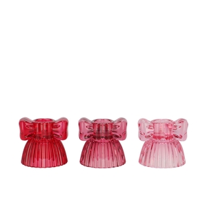 Bowy Jolly Pink Mix Candle H Bow Structure Ass 11x18cm