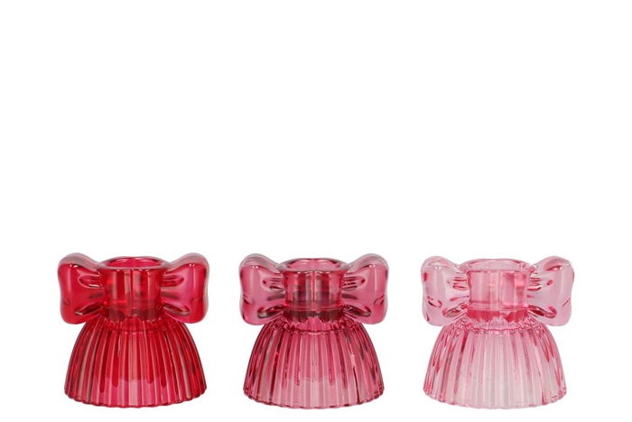 <h4>Bowy Jolly Pink Mix Candle H Bow Structure Ass 11x18cm</h4>