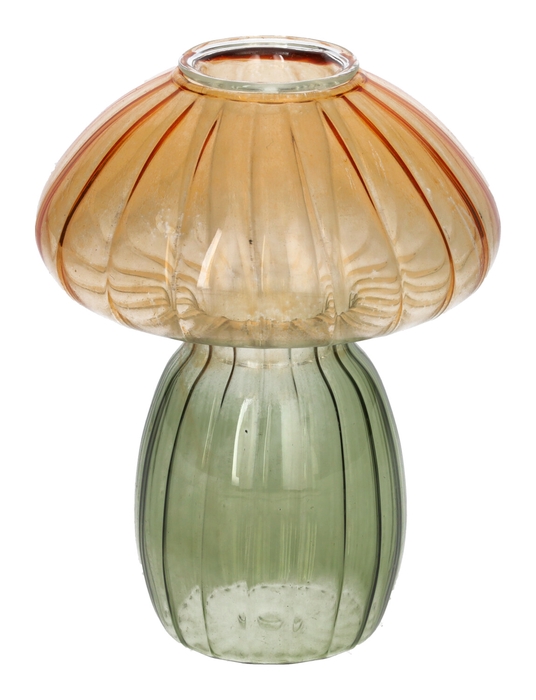 <h4>DF02-730301000 - Candle holder Portcini d3.4/9xh11.6 green/orange</h4>