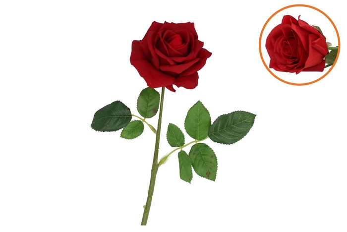 <h4>Silk Open Rose Red Real Touch 43cm</h4>