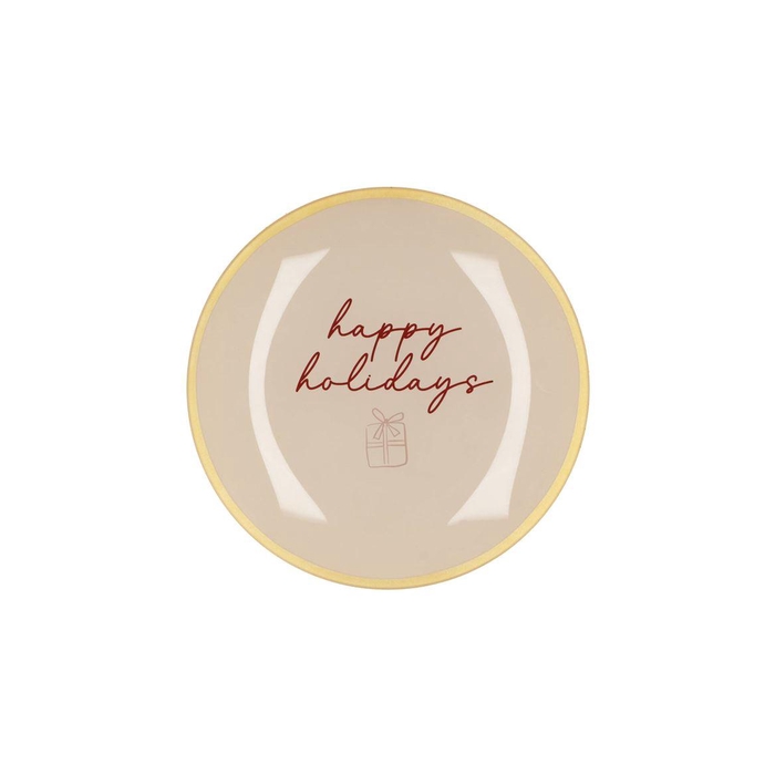 <h4>Plate Round Happy Holidays 18x18x2cm</h4>
