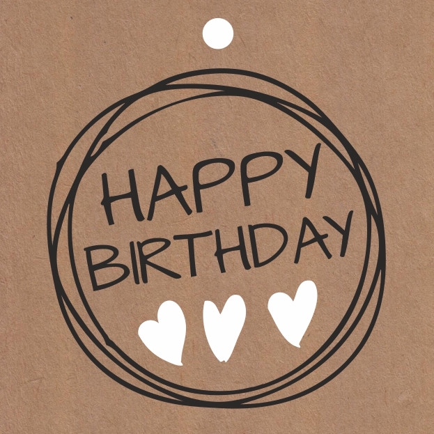 Labels Card 7*7cm x20 Happy Birthday