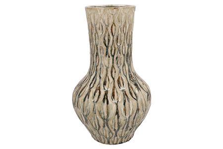 Inga Boa Green Vase Neck Active Glaze 28x28x46cm