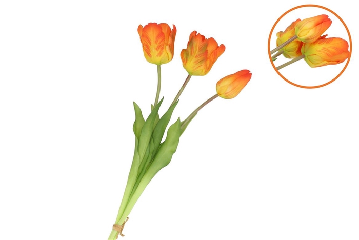 <h4>Silk Tulip Bouquet Orange 26x47cm</h4>