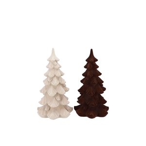X-mas Flock Brown Sand Tree Ass 8x8x13cm