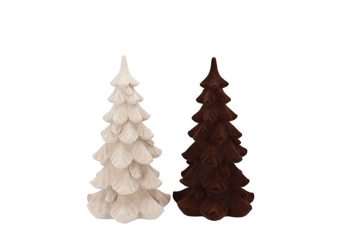 <h4>X-mas Flock Brown Sand Tree Ass 8x8x13cm</h4>