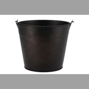 Zinc Basic Black Bucket 19x16cm Nm