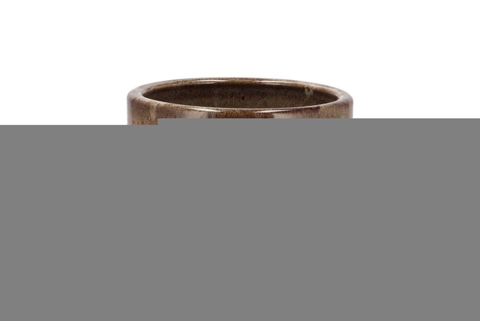 Javea Cilinder Pot Glazed Taupe 11x11cm