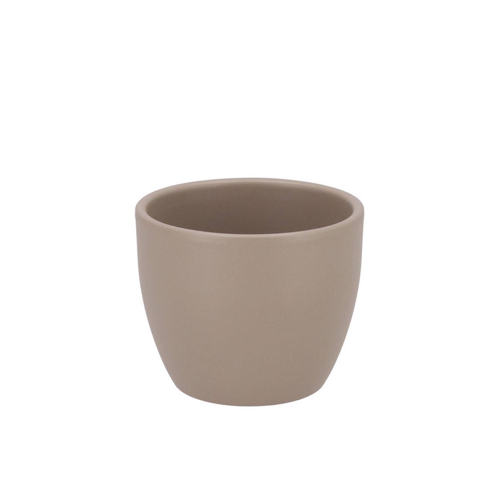<h4>Ceramic Taupe Matt Pot 7x6cm</h4>