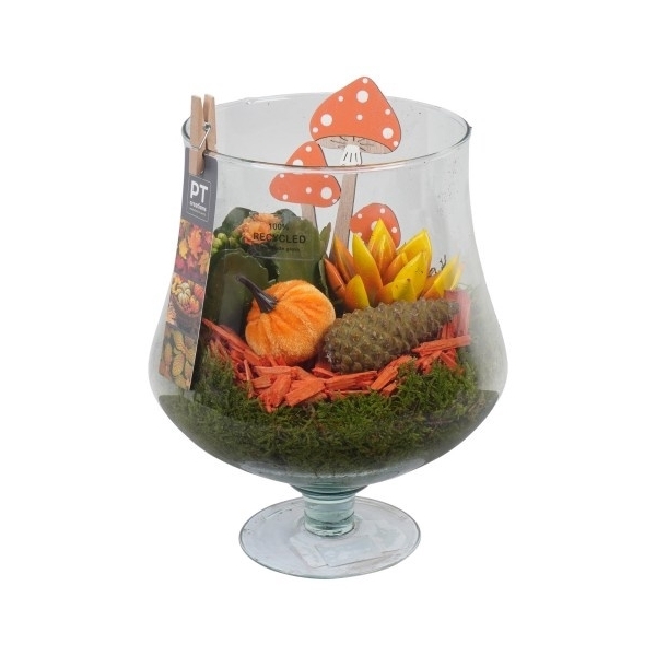 <h4>PTHG3404 Arrangement Autumn Glass in cognac vaas</h4>