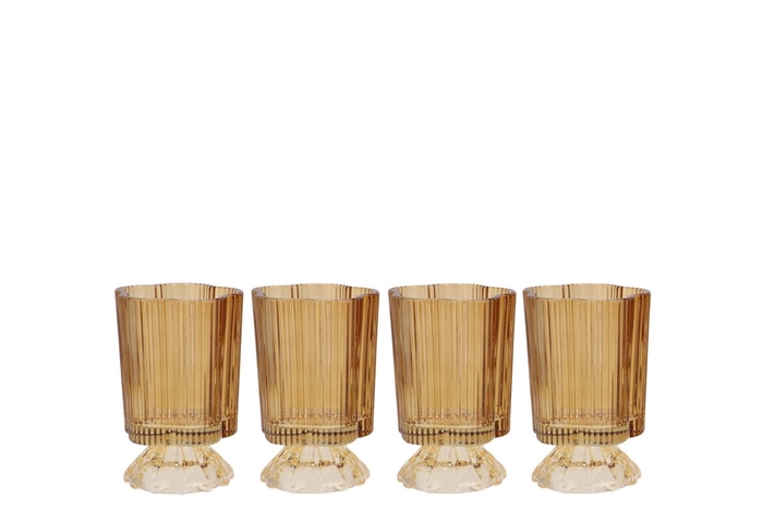 <h4>Naomi Natural Brown Tealight Holder Ass 8x12cm</h4>
