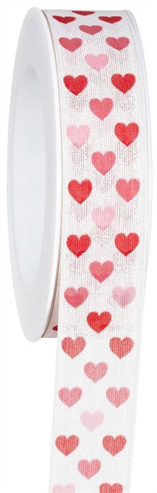 <h4>Lint Harten geluk 25mmx18mtr rood/w</h4>