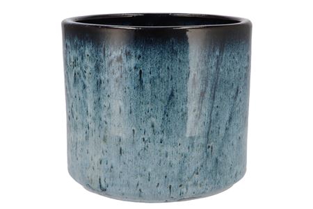 Javea Cilinder Pot Glazed Blue 24x21cm