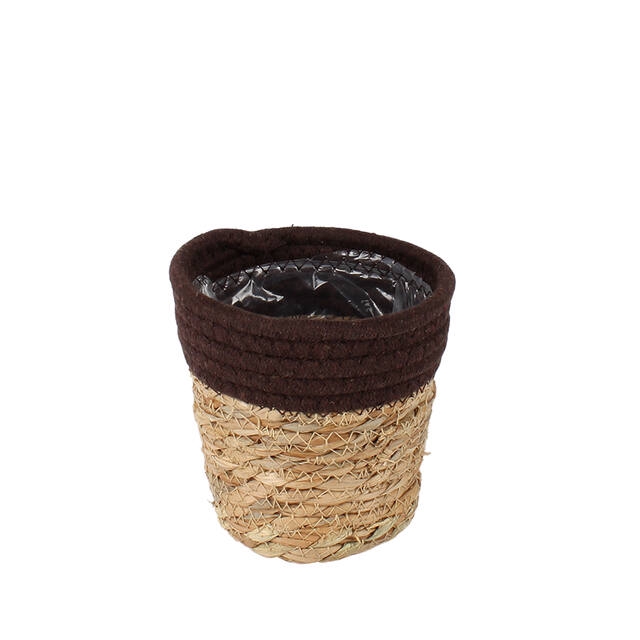 <h4>Basket Saga straw 13.5xH13cm brown</h4>