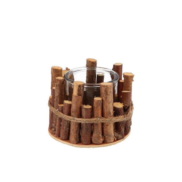 <h4>Nature Birch Branch Natural Glass Jar 13x9cm</h4>
